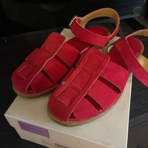 Freda Salvador Sera Fisherman Sandal - Crimson Suede
